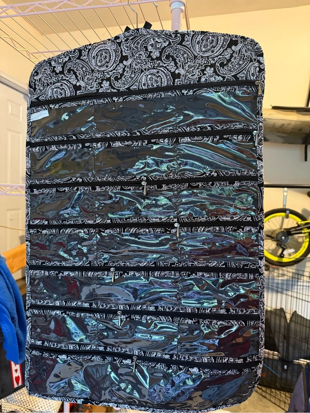 Black Paisley Over-the-Door Jewelry and Accessory Organizer